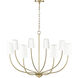 Kandor 8 Light 38 inch Vintage Brass Chandelier Ceiling Light